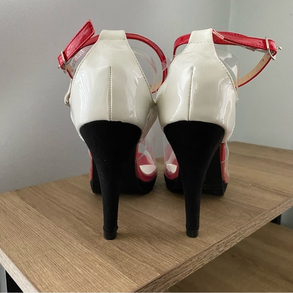 NEW Getmorebeauty Open Toe Clear Heels - Picture 8 of 11